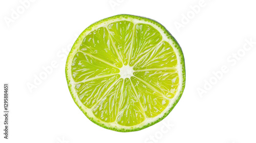 Juicy lime slice showing refreshing citrus fruit on transparent background © Sandra
