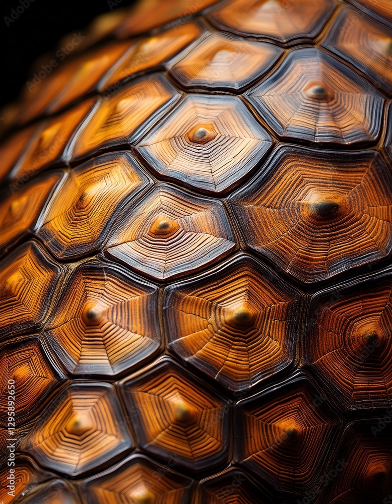 Close-Up of a Turtle’s Textured Shell, Showing the Fine Details of the Scales and Organic Patterns Close-Up of a Turtle’s Textured Shell, Showing the Fine Details of the Scales and Organic Patterns