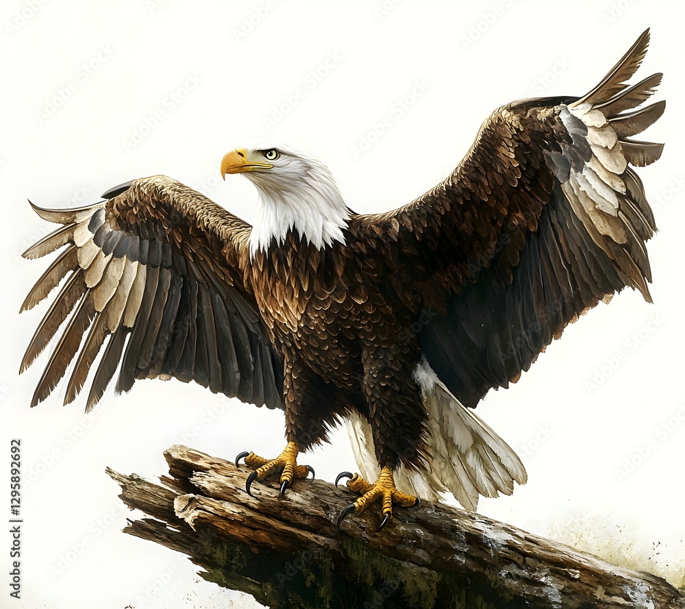 Obraz premium Stunning bald eagle in profile, symbol of power and freedom in nature