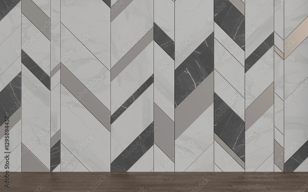 Obraz premium Decorative wall in an empty room. Background. 3d render