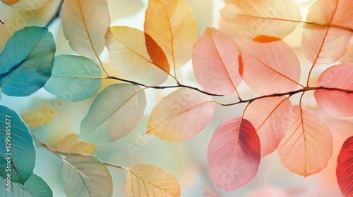 Wallpaper Mural Artistic display of pastel-colored tree leaves in nature gigapixel hq scale vibrant environment Torontodigital.ca