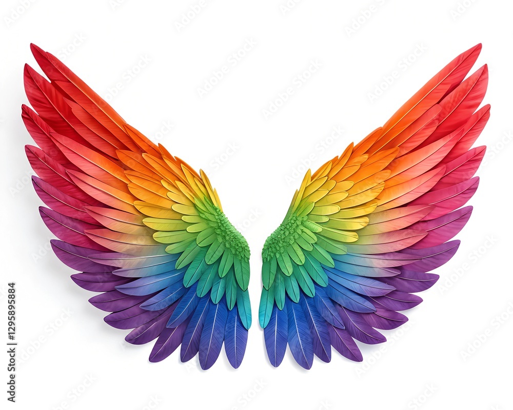 Obraz premium rainbow wings isolated