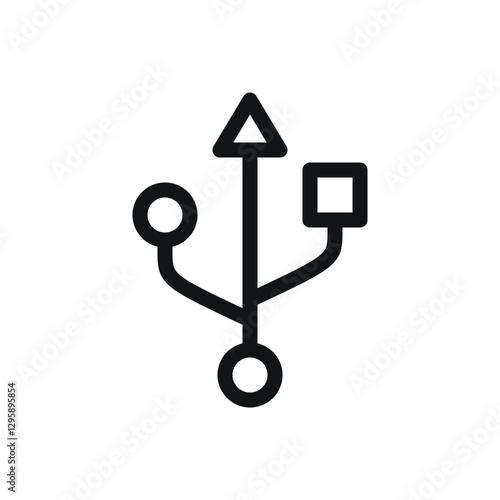 USB symbol line icon, usb port vector symbol with editable stroke