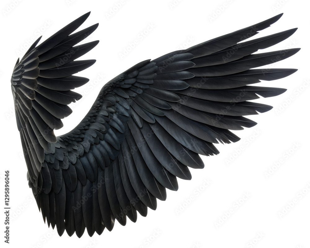 Obraz premium black wings isolated on white background