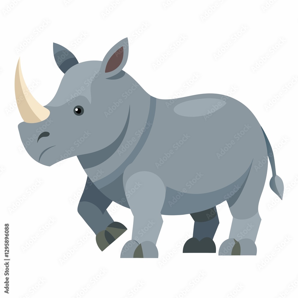 Fototapeta premium Rhino illustration on white background