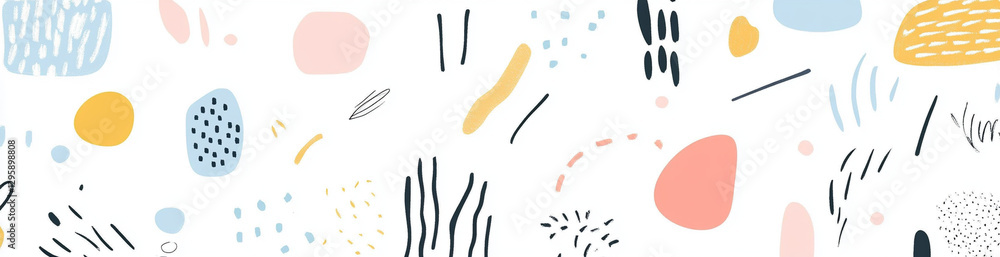 Colorful abstract shapes and patterns on white background Colorful abstract shapes and patterns on white background