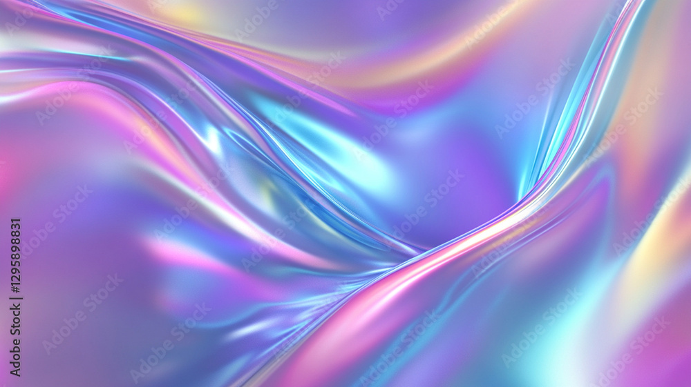 Iridescent fluid wave in motion with vibrant colors Iridescent fluid wave in motion with vibrant colors