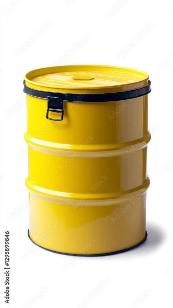 Industrial chemical drum isolated on white background product photography studio environment high-quality concept Industrial chemical drum isolated on white background product photography studio environment high-quality concept