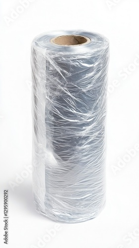 Industrial ldpe shrink wrap roll isolated on white background for packaging applications