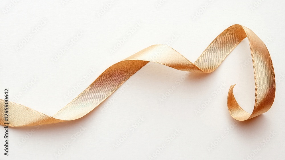 Elegant satin ribbon on a soft surface for decoration or crafts Elegant satin ribbon on a soft surface for decoration or crafts