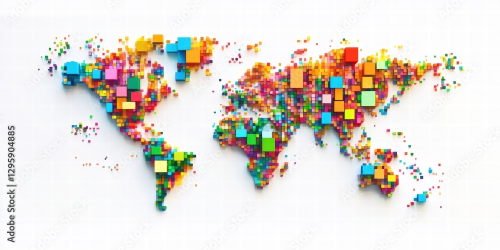 Obraz premium colorful world map