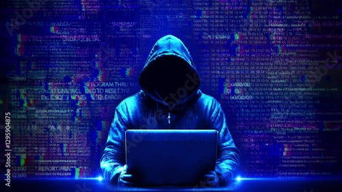 Wallpaper Mural Anonymous Man Without Face Hacking System Digital Virtual Script Texts Numbers Flying Hacker Attack Concept. Dark web darknet fraud. Cryptocurrency bitcoin Cybersecurity social network data protection Torontodigital.ca