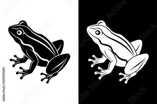 Frog Logo Silhouette Vector Ideal for Nature & Wildlife Themes. photo