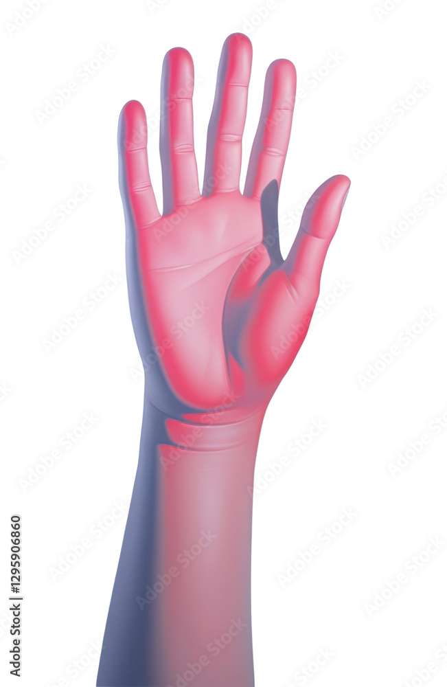 PNG  Surrealistic painting of hand finger glove medication.