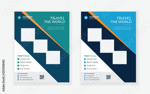 travel flyer design template, tour flyer, tourism color a4 print ready flyer
