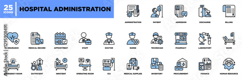 Hospital Administration Iconset Blue Black