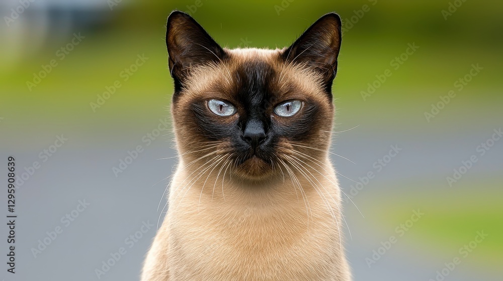 Siamese cat portrait outdoor animal photography natural setting close-up feline beauty Siamese cat portrait outdoor animal photography natural setting close-up feline beauty