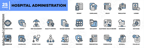 Hospital Administration Iconset Blue Black