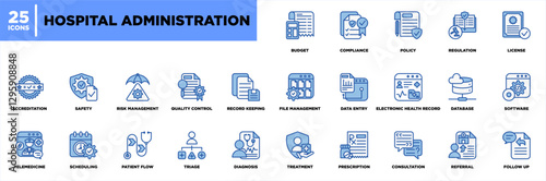 Hospital Administration Iconset Blue White