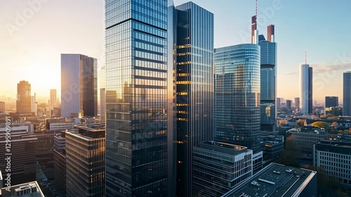 Frankfurt Skyline at Sunrise: A Breathtaking View of Modern Architecture