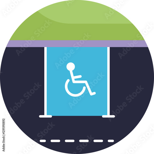 Symbol indicating accessible parking spaces for individuals with disabilities.