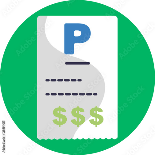 A representation of a paper ticket issued for parking violations or expired meters.