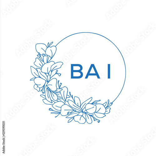 BAI letter logo design with white background in illustrator, vector logo modern alphabet font overlap style. calligraphy designs for logo, Poster, Invitation, etc.