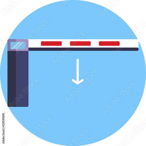 Parking Entrance Barrier – A gate arm controlling vehicle access to a parking lot or garage.
