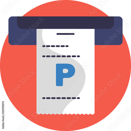 A ticket with a stamp, symbolizing ticket validation in a parking lot.