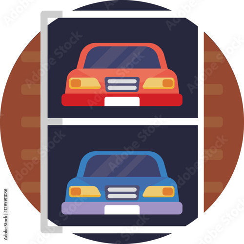 Parking Lot: An area designated for parking vehicles, typically paved and marked with spaces.