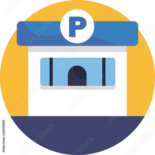 A sheltered area where parking tickets are issued and payments are processed.