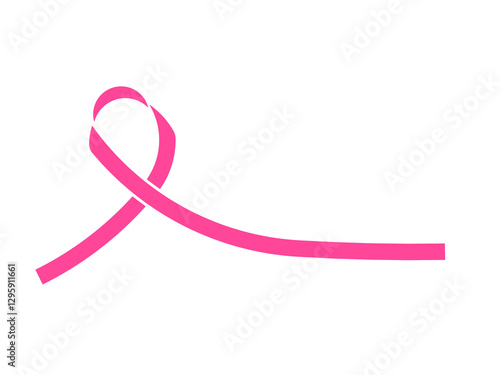 pink ribbon on a white background pink ribbon cancer awareness horizontal banner design with white space Breast Cancer Awareness Month vector graphic or illustration