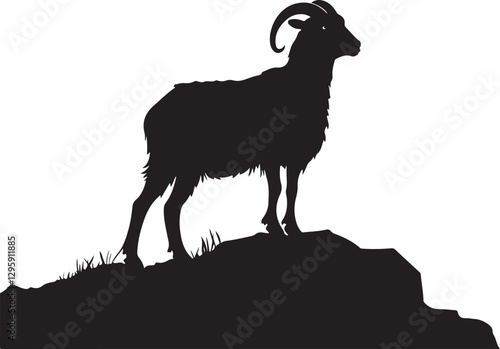 Wild Goat and Deer Silhouette Set
