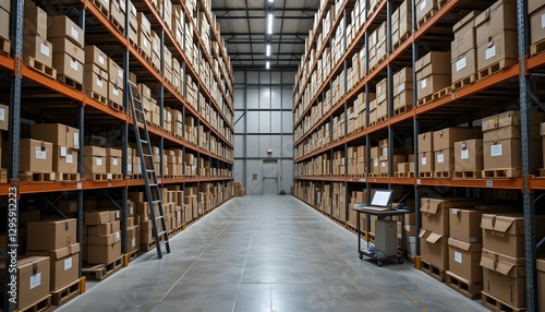 Modern Industrial Storage Room with Metal Shelves