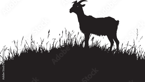 Wild Goat and Deer Silhouette Set
