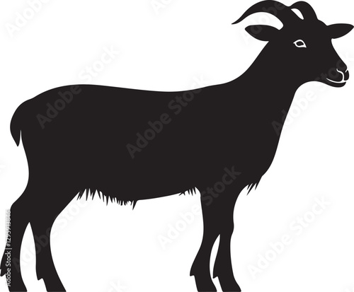 Wild Goat and Deer Silhouette Set
