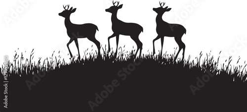 Wild Goat and Deer Silhouette Set
