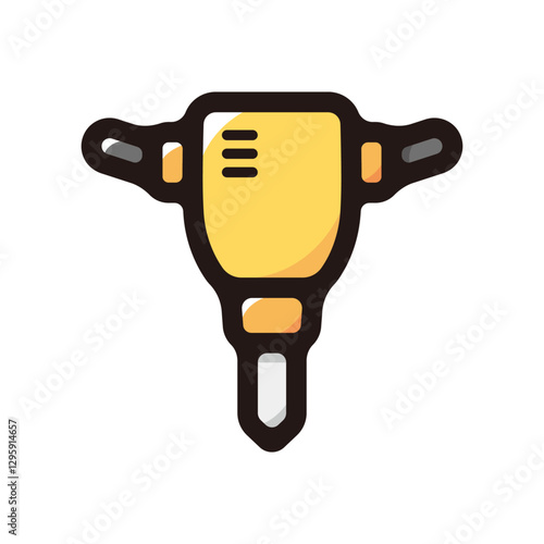 Jackhammer illustration icon.Simple vector outline, clipart for graphic design.