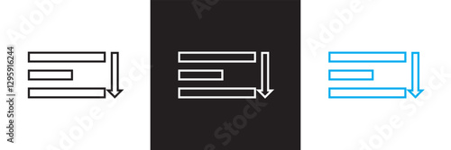 Hamburger menu icon.   UI symbol, user interface vector symbols, navigation elements, web buttons. Isolated on white and black background. Vector illustration. EPS 10