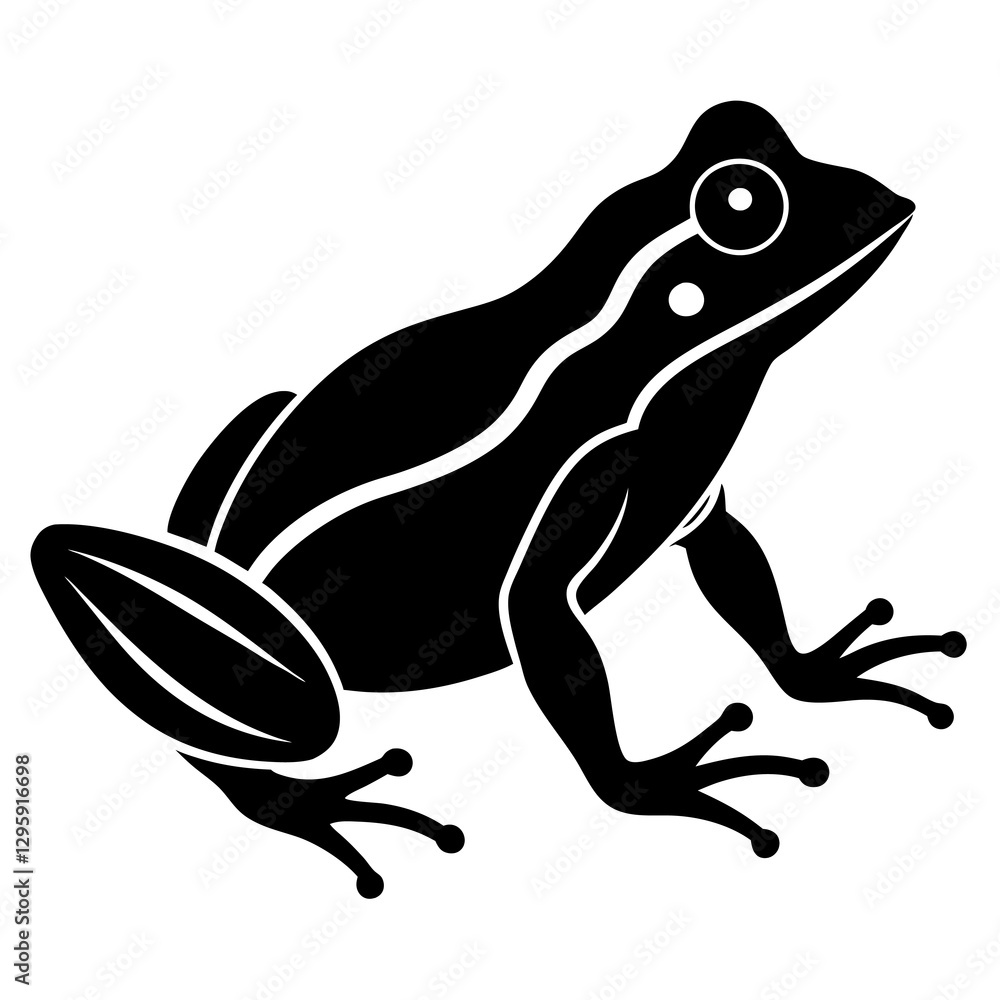Obraz premium Frog Silhouette Vector on White Background Premium Files.