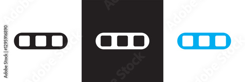 Hamburger menu icon.   UI symbol, user interface vector symbols, navigation elements, web buttons. Isolated on white and black background. Vector illustration. EPS 10
