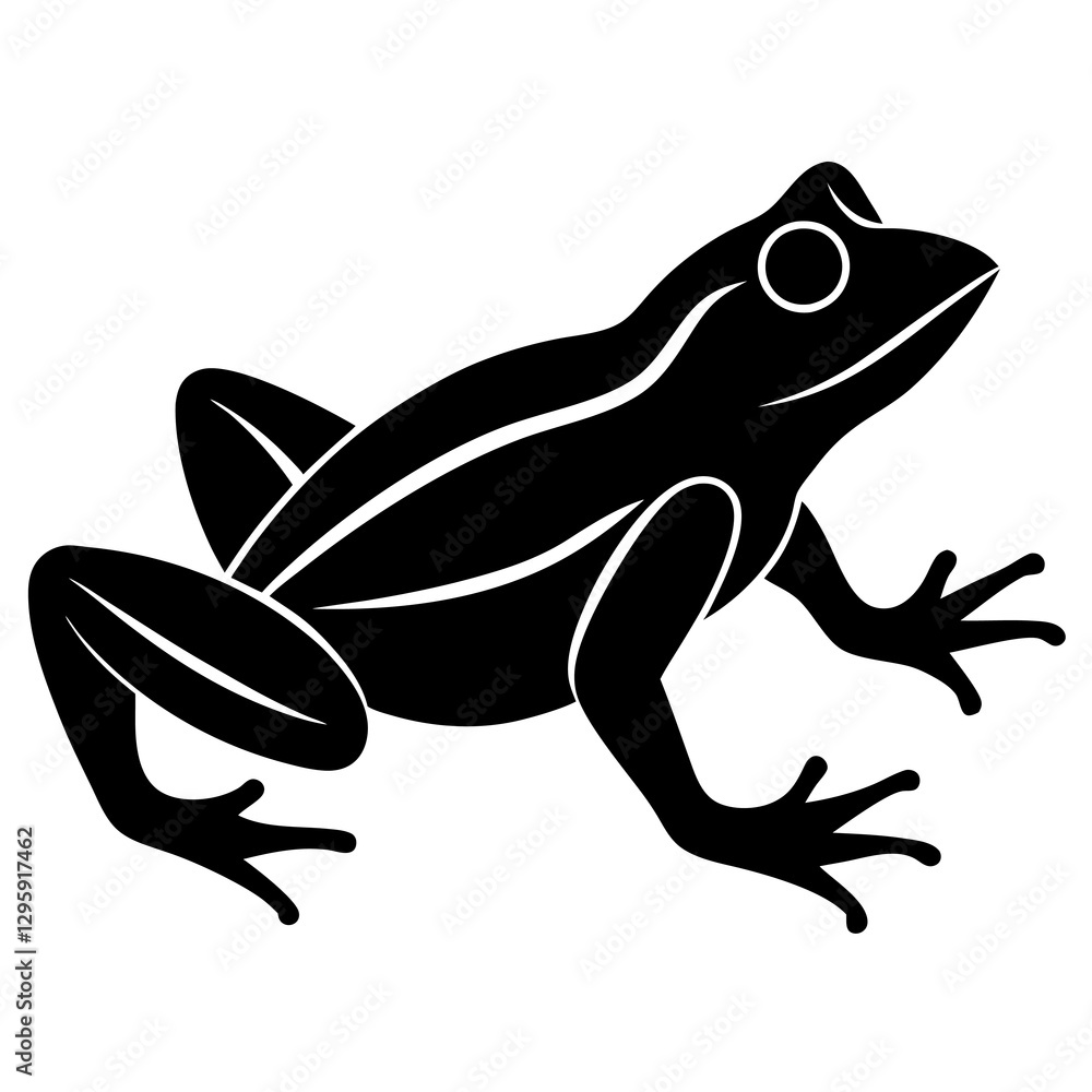 Obraz premium Frog Silhouette Vector Icon High-Quality Design on White Background