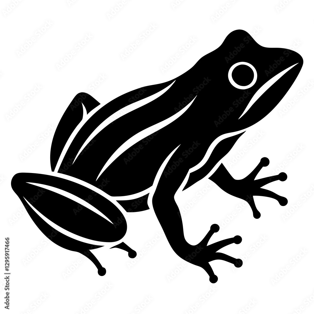 Fototapeta premium Frog Silhouette Vector Icon High-Quality Design on White Background
