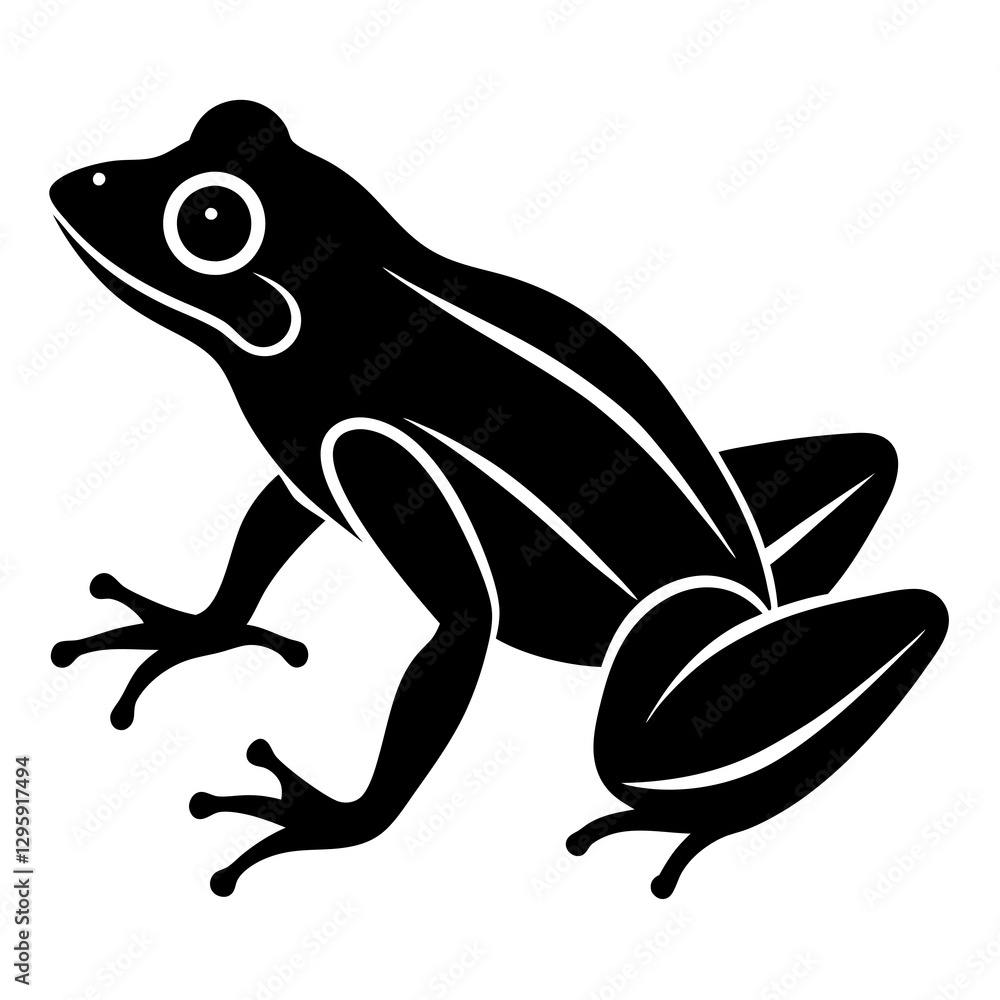 Frog Silhouette Vector Icon High-Quality Design on White Background Frog Silhouette Vector Icon High-Quality Design on White Background