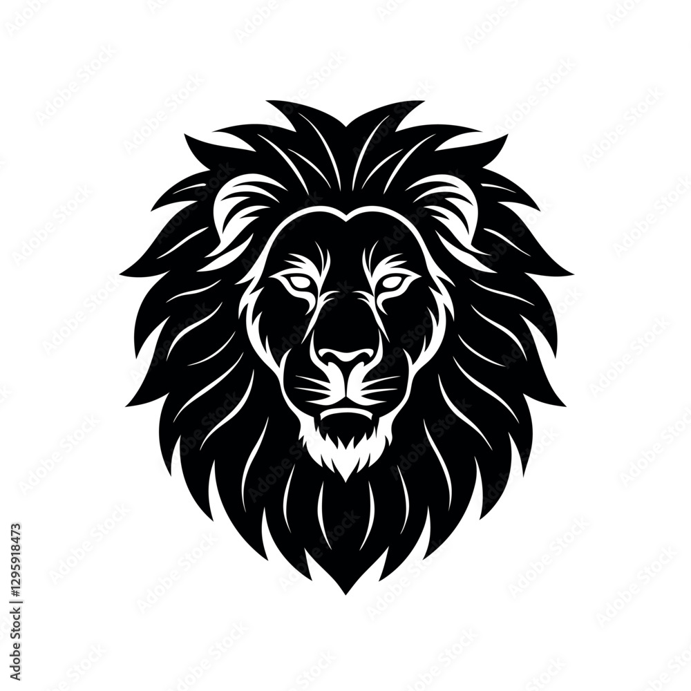 Obraz premium lion head vector illustration
