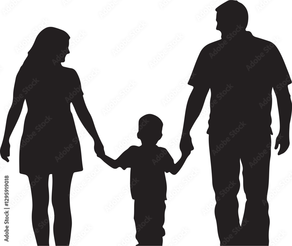 Muslim Love Family silhouette Design vector. Muslim Love Family silhouette Design vector.