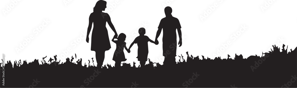 Muslim Love Family silhouette Design vector. Muslim Love Family silhouette Design vector.