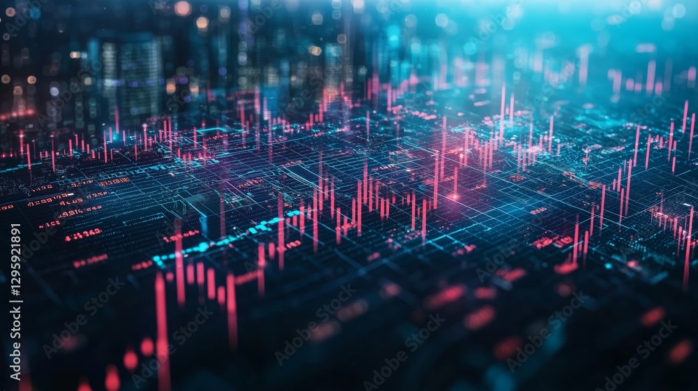 Abstract Data Chart with Financial Analysis Display Abstract Data Chart with Financial Analysis Display