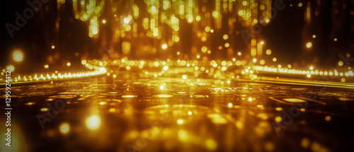 gold background light black golden casino vector glitter particle dust award poker vip magic effect shine star game spotlight luxury bokeh 3d design yellow glamour white spark sparkle chip line slot 