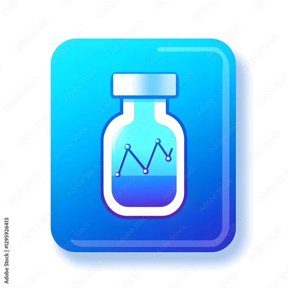 Minimalist App Icon for Peptide Dosage Tracking with Vial and Graph Visualization Minimalist App Icon for Peptide Dosage Tracking with Vial and Graph Visualization